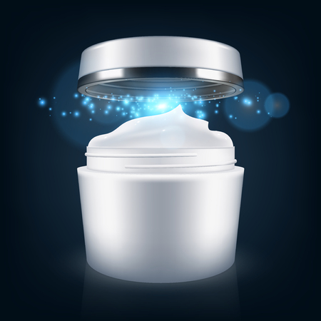 Cream mask blank package model. Illustration on dark background. Graphic concept for your design.のイラスト素材