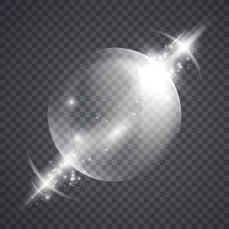 Glass sphere of glowing lights effects isolated on transparent background, abstract magic Illustrationのイラスト素材