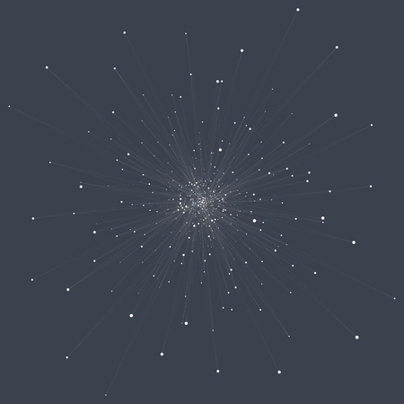 Abstract technology visualization. Background with connecting dots and lines. The concept illustrationのイラスト素材