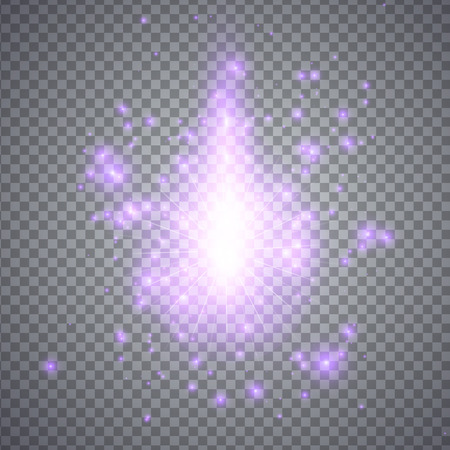 Glowing lights effects isolated on transparent background, abstract magic Illustrationのイラスト素材