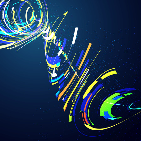 Abstract dynamic background, futuristic wavy illustrationの写真素材