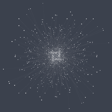Abstract technology visualization. Background with connecting dots and lines. The concept illustrationのイラスト素材