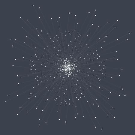 Abstract technology visualization with connecting dots and lines. The concept illustrationのイラスト素材