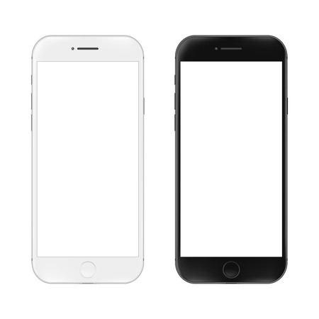 Realistic mobile phone. Smartphone illustration isolated on white background. Graphic concept for your design