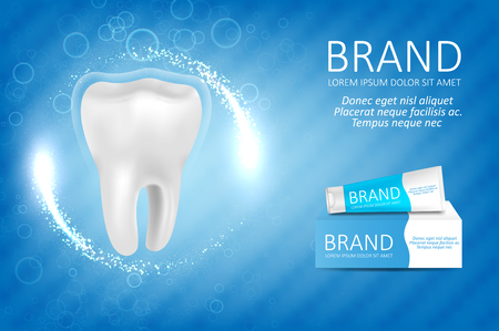 Whitening toothpaste ad. Graphic concept for your designのイラスト素材