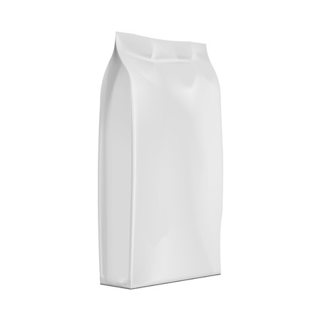 Mock up blank foil food or drink bag packaging. Illustration isolated on white background. Graphic concept for your designのイラスト素材
