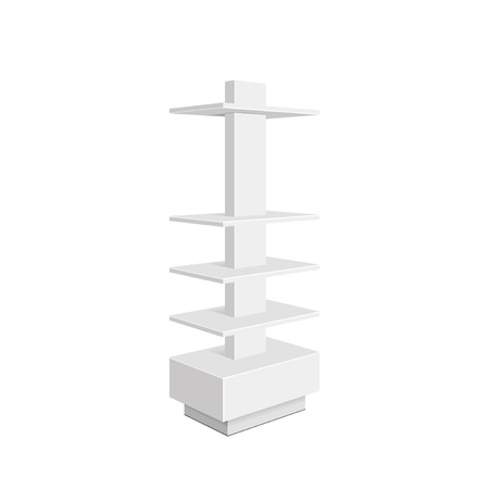 Cardboard rack for supermarket. Illustration isolated on white background. Graphic concept for your designの写真素材