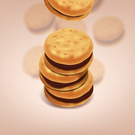 Chocolate cookies illustration, graphic concept for your designのイラスト素材