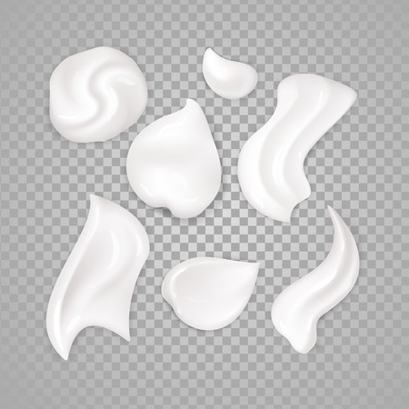 White cream elements. Illustration isolated on white background. Graphic concept for your designのイラスト素材