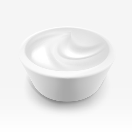 Sour cream. Illustration isolated on white background. Graphic concept for your designのイラスト素材