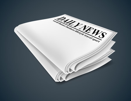 Newspaper. Illustration isolated on dark background. Graphic concept for your designの写真素材