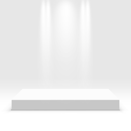 White podium for exhibit. Illustration isolated on background. Graphic concept for your designのイラスト素材