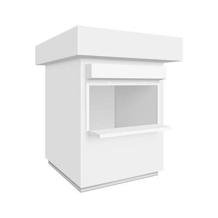 Promotional or trade outdoor kiosk. Illustration isolated on white background. Graphic concept for your design.のイラスト素材