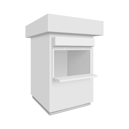 Promotional or trade outdoor kiosk. Illustration isolated on white background. Graphic concept for your designのイラスト素材
