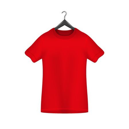 Male T-shirt template on the hanger. Illustration isolated on background. Graphic concept for your designのイラスト素材