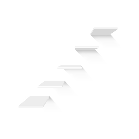 Empty shelves for exhibit. Illustration isolated on white background.のイラスト素材