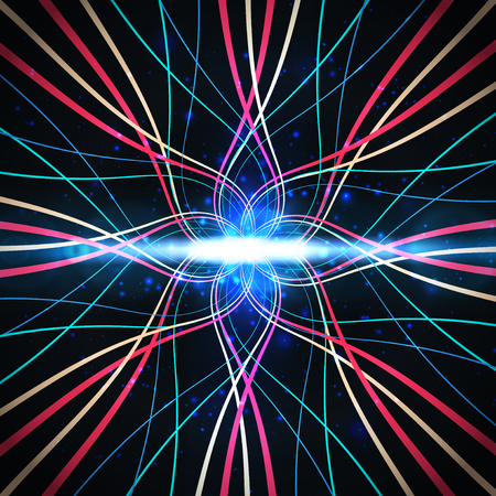 Abstract big data visualization. Lines connection complex. Stream of encoded data. Graphic concept for your designのイラスト素材