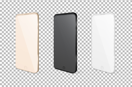 Realistic mobile phones. Smartphone illustration isolated on white background.のイラスト素材