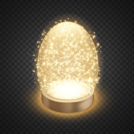 Magic snow globe. Illustration isolated on transparent background.のイラスト素材