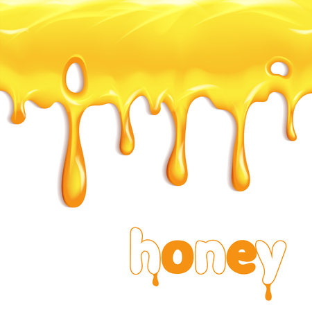 Dripping honey. Illustration isolated on white background. Graphic concept for your designのイラスト素材