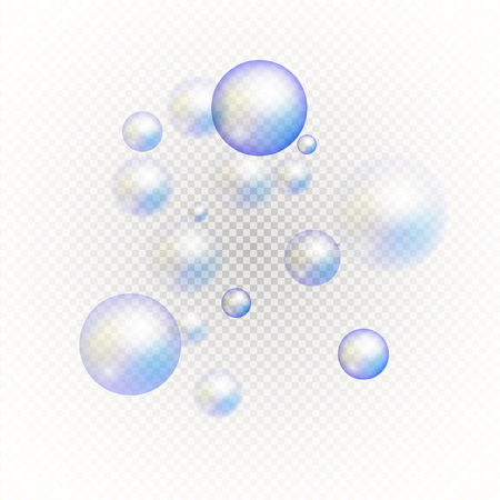 Set of multicolored transparent soap bubbles. Graphic concept for your designの写真素材
