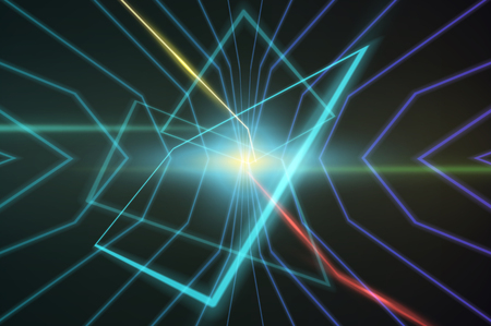 Abstract background made in 80s style. Neon lines in vintage style. Graphic concept for your designのイラスト素材