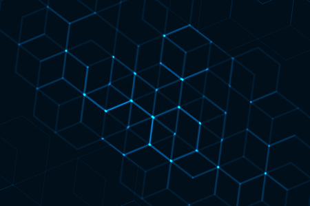 Abstract polygonal space. Background with connecting dots and lines. The concept illustration.のイラスト素材