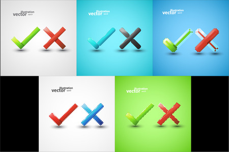 Yes or No icons graphic design, stylish conceptのイラスト素材