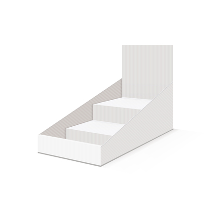 Cardboard floor display rack. Illustration isolated on white background. Graphic concept for your designの写真素材