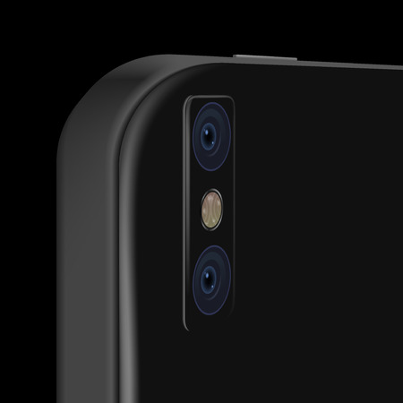 Rear view dual camera. Mobile phone camera illustrationの写真素材