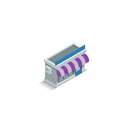 Isometric shop market. Illustration isolated on white background. Graphic concept for your designのイラスト素材