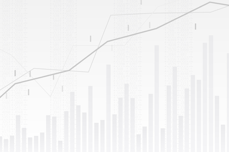 Abstract infographics visualization. Business chart graph with three lines of increase. Futuristic network or business analytics. Graphic concept for your designのイラスト素材