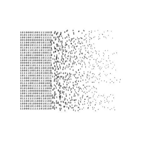 Artificial intelligence and machine learning. Abstract digital code visualization. Big data code representation. Stream of encoded data.のイラスト素材