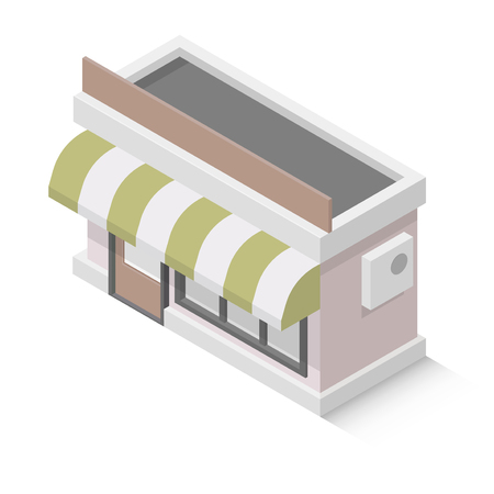Isometric shop market. Illustration isolated on white background. Graphic concept for your designのイラスト素材