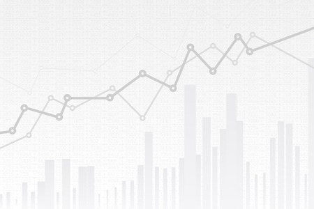Abstract infographics visualization. Business chart graph with three lines of increase. Futuristic network or business analytics. Graphic concept for your designのイラスト素材