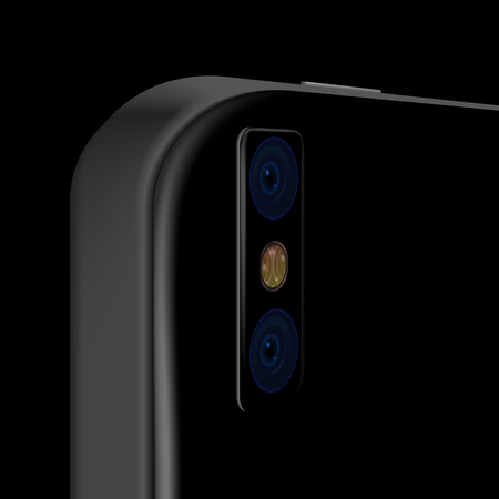 Rear view dual camera. Mobile phone camera illustrationのイラスト素材