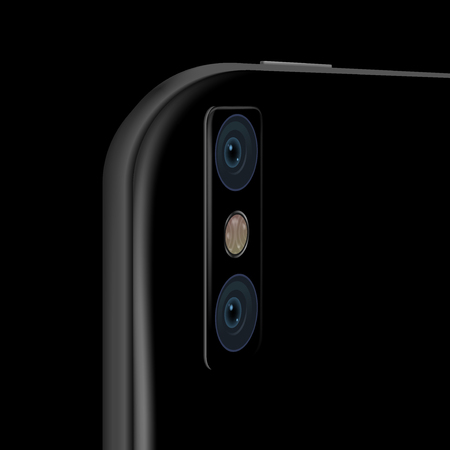 Rear view dual camera. Mobile phone camera illustrationのイラスト素材