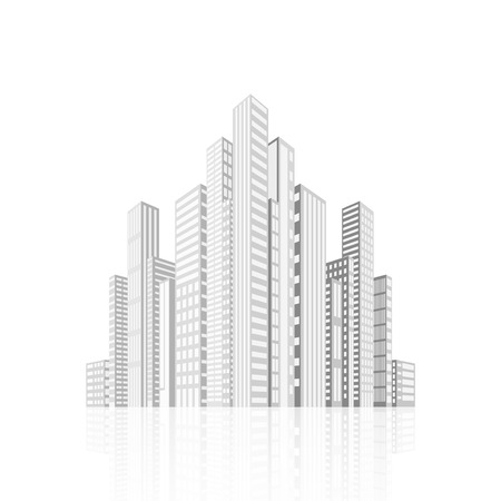Building and city illustration. Illustration isolated on white background. Graphic concept for your designのイラスト素材