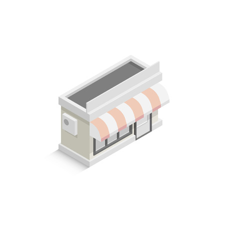 Isometric shop market. Illustration isolated on white background. Graphic concept for your designのイラスト素材