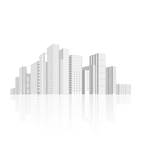 Building and city illustration. Illustration isolated on white background. Graphic concept for your designのイラスト素材