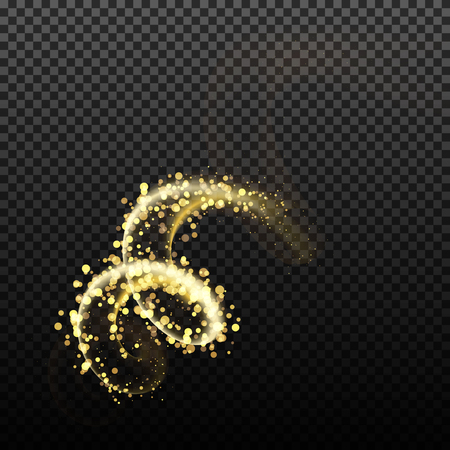 Gold glittering star dust lights. Illustration isolated on transparent background. Graphic concept for your designのイラスト素材