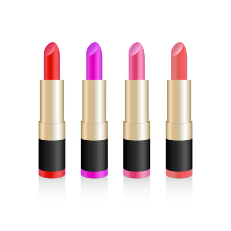 Set of color lipsticks. Illustration isolated on background. Graphic concept for your designのイラスト素材