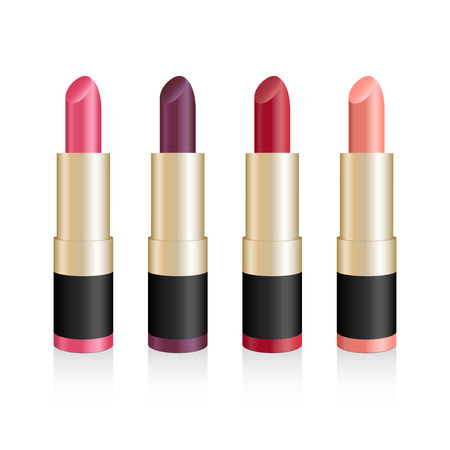 Set of color lipsticks. Illustration isolated on background. Graphic concept for your designのイラスト素材