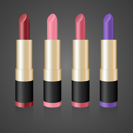 Set of color lipsticks. Illustration isolated on background. Graphic concept for your designのイラスト素材