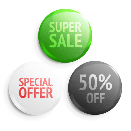 Set of glossy sale buttons. Illustration isolated on white background. Graphic concept for your designのイラスト素材