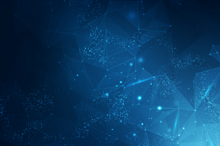Abstract polygonal space. Triangles with connecting dots and lines. Background concept for your designのイラスト素材