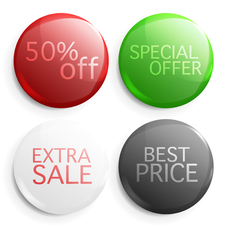 Set of glossy sale buttons. Illustration isolated on white background. Graphic concept for your designのイラスト素材