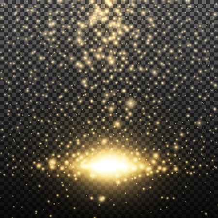 Gold glitter particles. Lights effect isolated on transparent background. Graphic concept for your design.のイラスト素材