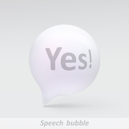Realistic bubble speech. Illustration isolated on grey background. Graphic concept for your designのイラスト素材