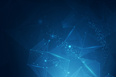 Abstract polygonal space. Triangles with connecting dots and lines. Background concept for your designのイラスト素材